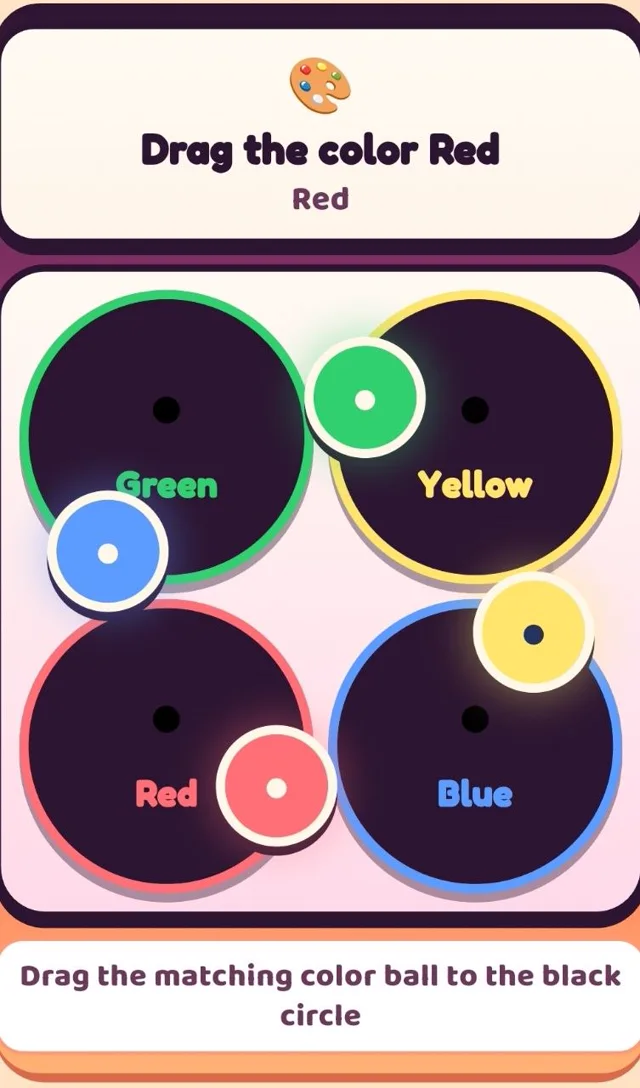 Color matching learning game for children