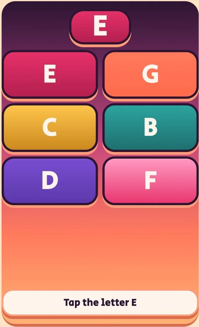Letter recognition learning game for children