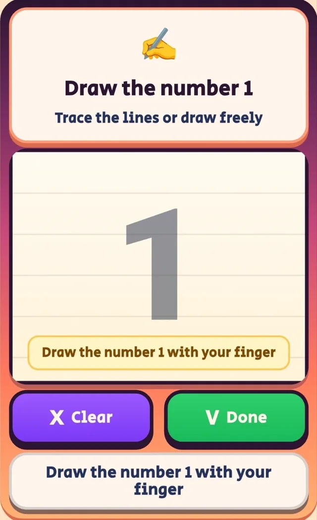 Number tracing activity for children